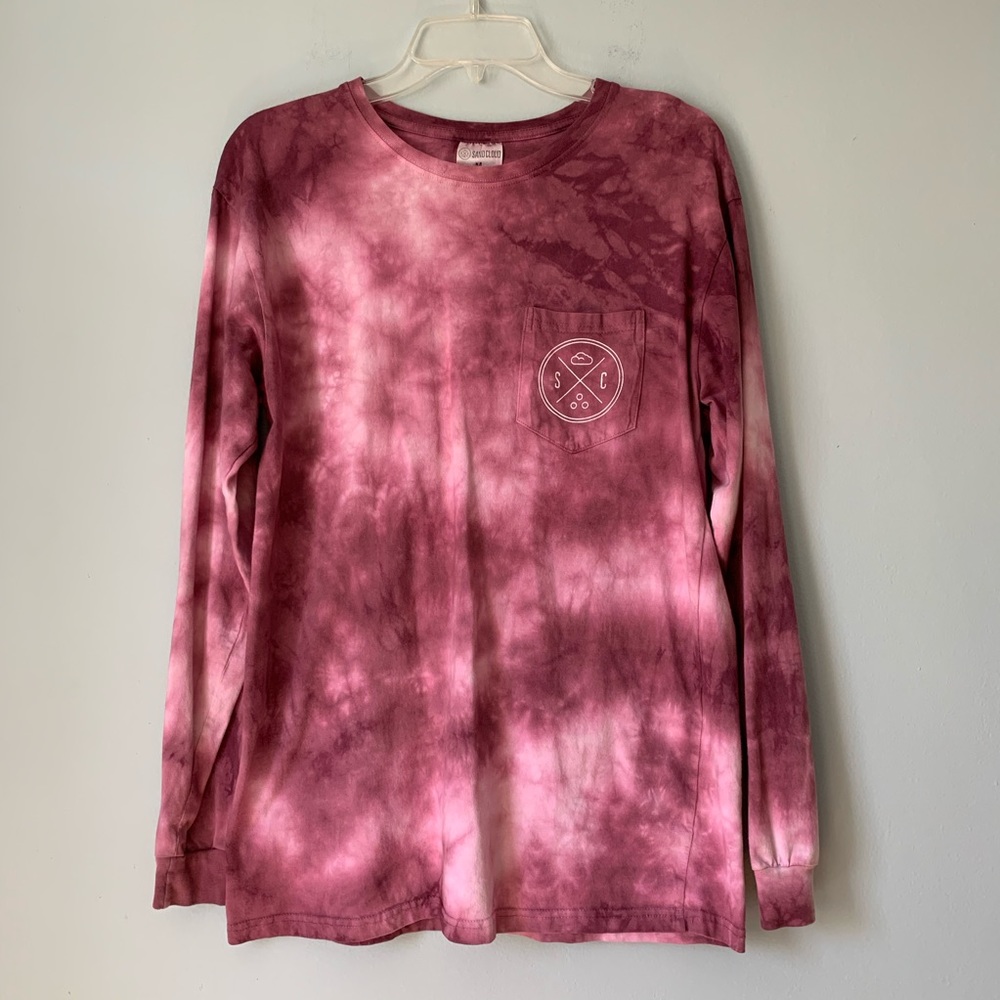 Sandcloud Maroon Pink Tie Dye Long Sleeve T-Shirt